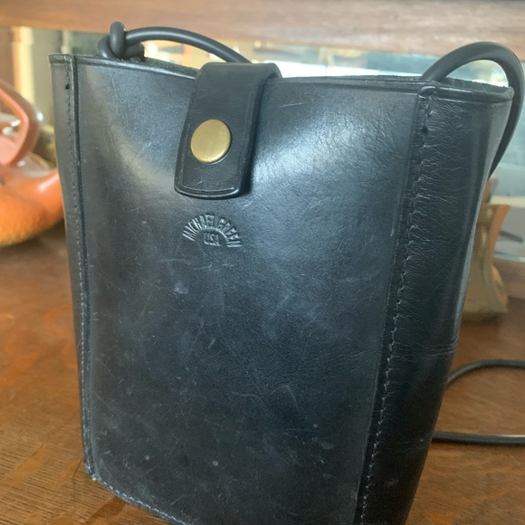 Michael Green Black Leather Tote Vintage - Picture 1 of 13